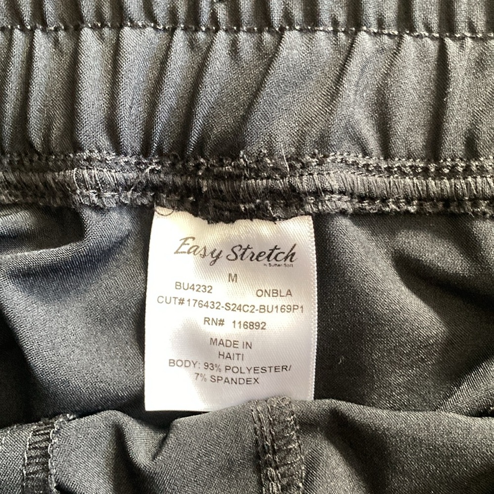 Black Drawstring Scrub Pants - Picture 2 of 4